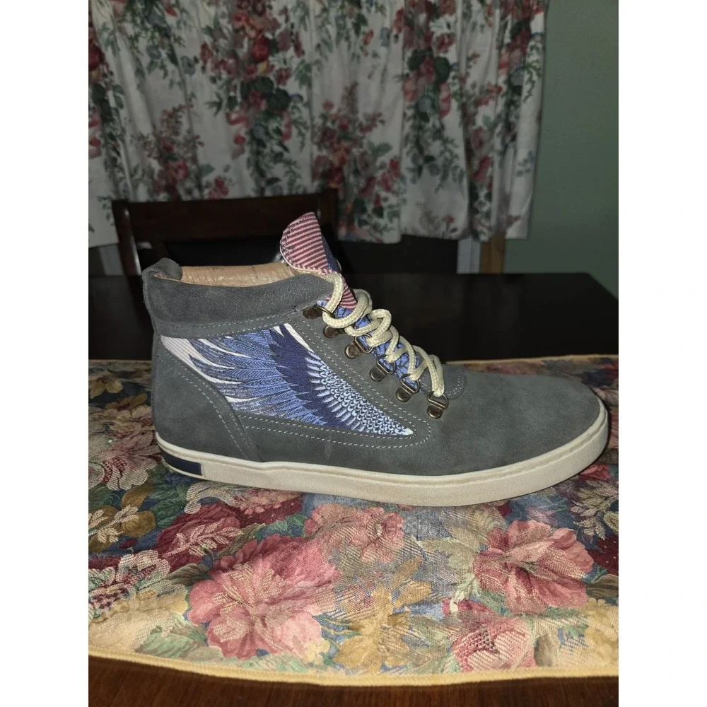 Inkkas Bald Eagle Camping Boot Men's 11 Women's 13 Gray Suede Shoes High Top